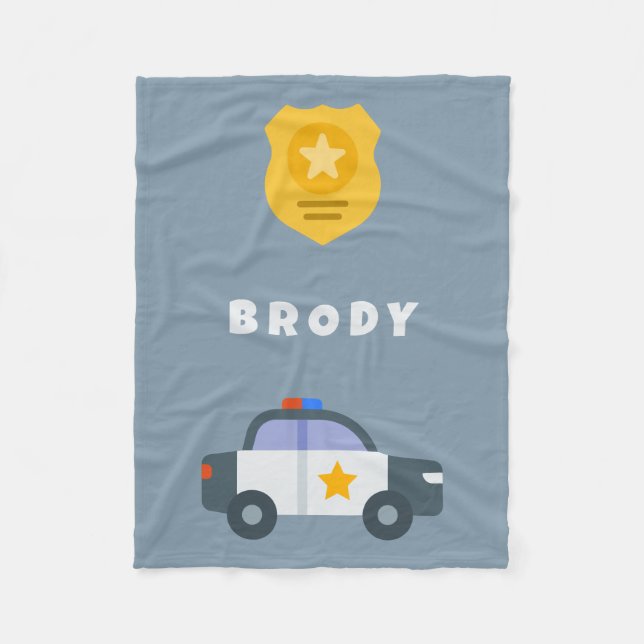 Kids Police Blanket - Personalised Name Blanket (Front)