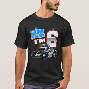 Kids Police Car 6Th Birthday Boy Toddler 6 Cop Off T-Shirt
