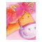 Kids pony art pink & orange square poster print