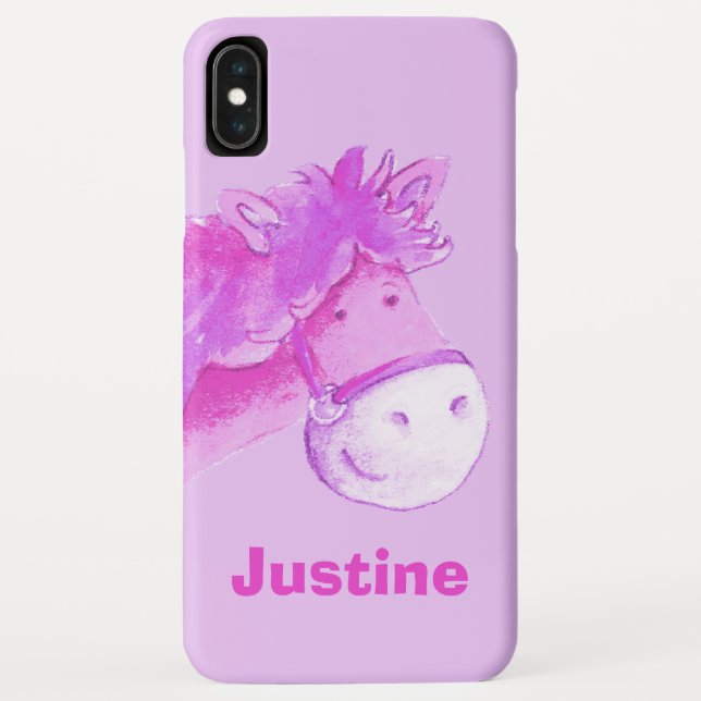 Kids pony purple girls name Case-Mate iPhone case (Back)