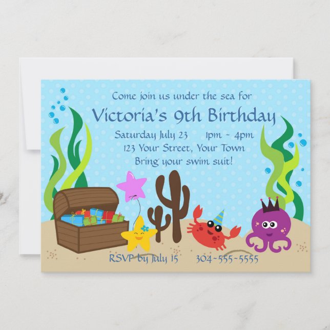 Kids Pool Birthday Party Invitation (Front)