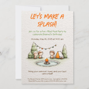 Kids Pool Party Birthday Invitation – Summer Water
