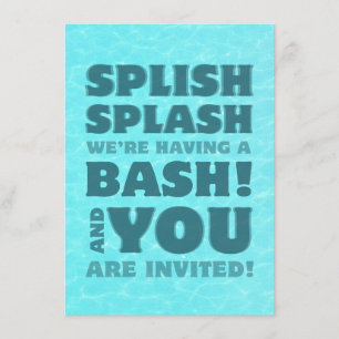 Kids Pool Party Splish Splash Invitation