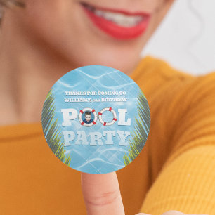 Kids Pool Party Stickers - Birthday Party Supplies