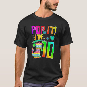 Kids Pop It 10th Birthday Girls Boys Ten Years Old T-Shirt