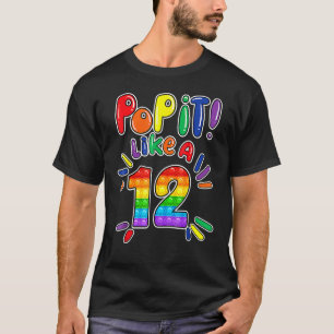 Kids Pop It 12th Birthday Girls Boys 12 Years Old T-Shirt