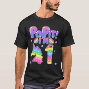 Kids Pop It 1St Birthday Girls Boys 1 Year Old Fid T-Shirt