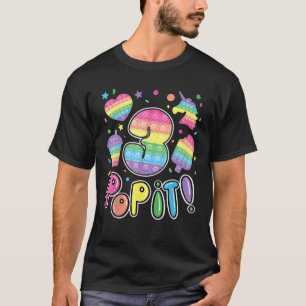 Kids Pop It 3Rd Birthday Girls Boys 3 Years Old Fi T-Shirt