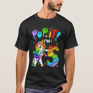 Kids Pop It 5th Birthday Girls 5 Years Old Fidget  T-Shirt
