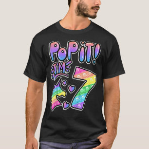 Kids Pop It 7th Birthday Girls Boys 7 Years Old Fi T-Shirt