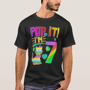 Kids Pop It 7th Birthday Girls Boys Seven Years Ol T-Shirt