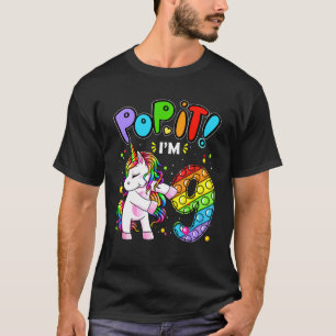 Kids Pop It 9th Birthday Girls 9 Years Old Fidget  T-Shirt