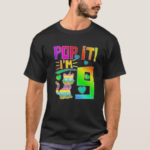 Kids Pop It 9Th Birthday Girls Boys Nine Years Old T-Shirt