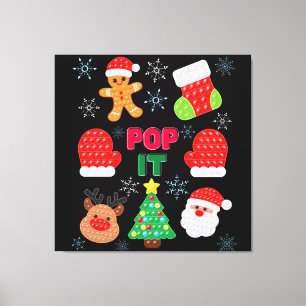 Kids Pop It Christmas Bubble Santa Reindeer Canvas Print