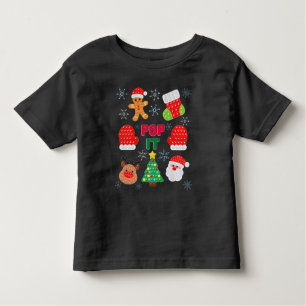 Kids Pop It Christmas Bubble Santa Reindeer Toddler T-Shirt