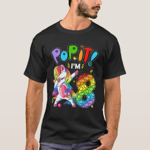 Kids Pop It I Am 8 Years Old 8th Birthday Girl Uni T-Shirt