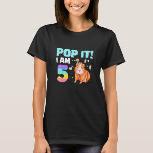 Kids Pop It I'm 5 Guinea Pig Birthday Tee