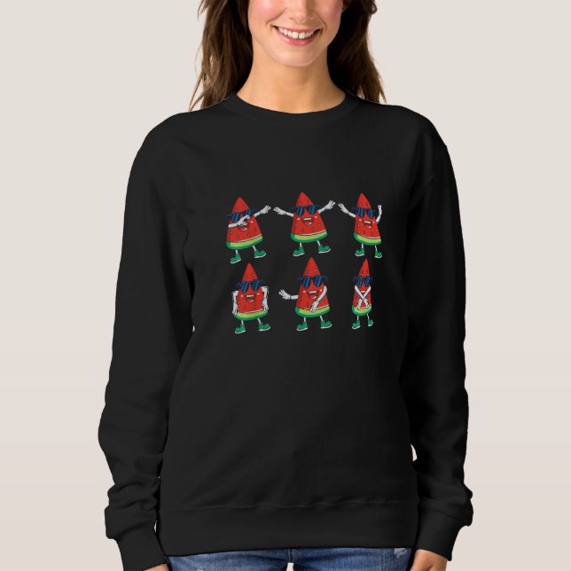 Kids Posing Watermelons  Dancing Melon Tropical Co Sweatshirt (Front)