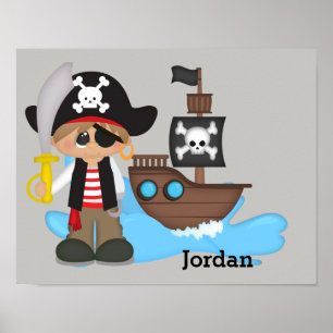 Kid's Poster Cute Pirate Boy