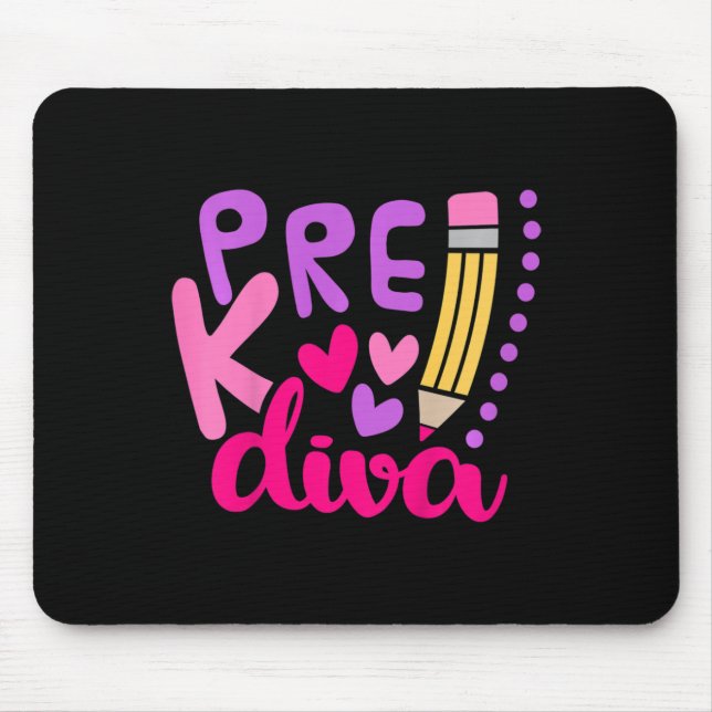 Kids Pre-K Diva  Back To School Mouse Pad (Front)