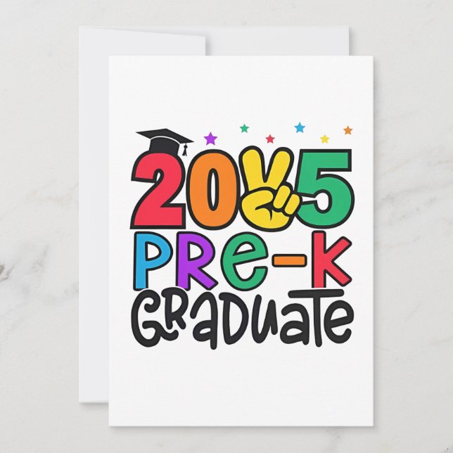 Kids Pre-K Grad 2025 Preschool Prek Graduation Invitation (Front)