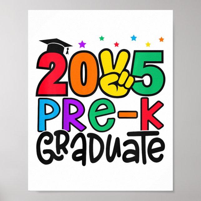 Kids Pre-k Graduate 2025 Preschool Graduation Cl O Poster (Front)