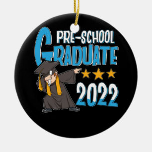 Kids Preschool Graduate 2022 Dabbing Grad Pre K Ceramic Ornament
