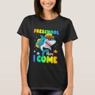 Kids Preschool Here I Come Shark Backpack Back To  T-Shirt