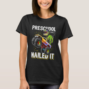 Kids Preschool Nailed It Rex Dinosaur Monster Truc T-Shirt