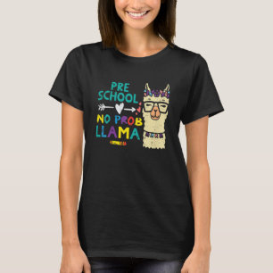 Kids Preschool No Prob Llama First Day Of School T-Shirt