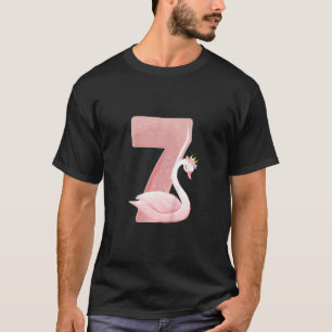 Kids Princess 7th Birthday Swan 7 Year Old Girl T-Shirt
