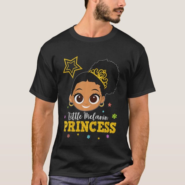 Kids Princess Birthday Outfit Melanin Afro Natural T-Shirt (Front)