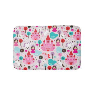 kids princess castle and unicorn bath mat