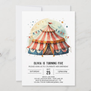 Kids' Printable Festival Circus Birthday Invitation