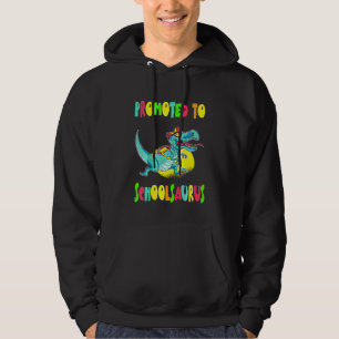 Kids Promoted To Schoolsaurus Dinosaur Kindergarte Hoodie