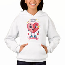 Kids Pullover Hoodie - Happy Heart Design