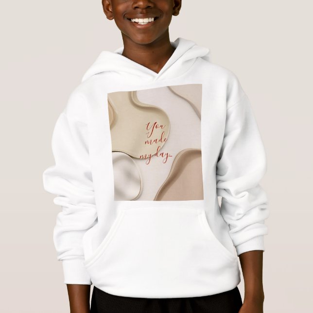 Kids pullover hoodie in stylish graphic (Front)