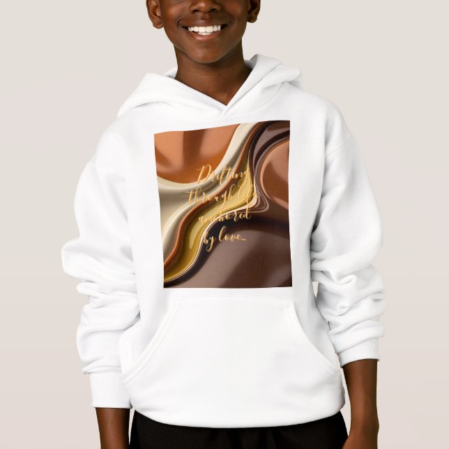 Kids pullover hoodie in stylish graphic (Front)