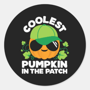 Kids Pumpkin Patch Boys Or Girls Fall Coolest Hall Classic Round Sticker