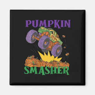 Kids Pumpkin Smasher Monster Truck Halloween Magnet