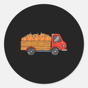 Kids Pumpkin Truck Lazy Halloween Costume Boys Gir Classic Round Sticker