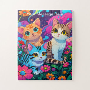 Kids Puppy and Kitten Garden Adventure Jigsaw Puzzle