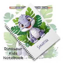 Kids' Purple Dinosaur Adventure Notebook