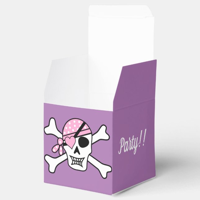 Kids Purple Skull and Cross Bones Pirate Favour Box (Opened)