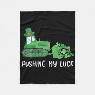Kids Pushing My Luck Construction Truck Boys St Pa Fleece Blanket