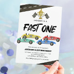 Kids Race Car 1st Birthday Invitation<br><div class="desc">First birthday planning? We've got you covered. Check out our Boys Racing Car 1st Birthday Invitations. Simple, stylish, and oh-so-fun! Featuring a simple white background, and adorned with whimsical watercolor race cars, roads, chequered flags, and a trophy. Our fast one celebration template is a breeze to customise, making your party...</div>