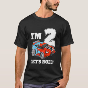 Kids Race Car 2nd Birthday Boy 2 Two Toddler Racin T-Shirt