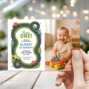 Kids Race Car Birthday Party Invitation