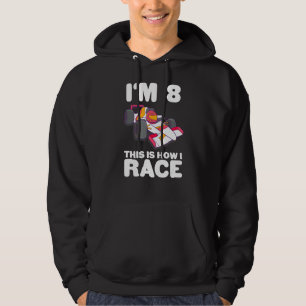 Kids Racing Car 8th Birthday 8 Eight Toddler Formu Hoodie