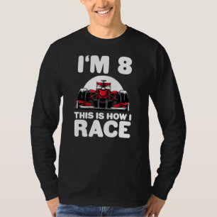 Kids Racing Car 8th Birthday 8 Eight Toddler Formu T-Shirt